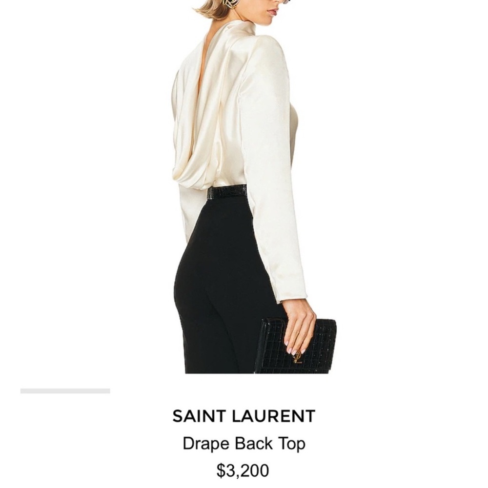 Saint Laurent Draped Crepe Blouse. Size 34.